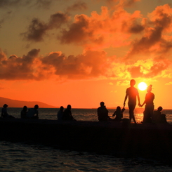 西桟橋の夕日