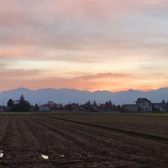 立山連峰の朝焼け