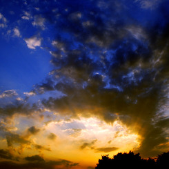 空と夕陽