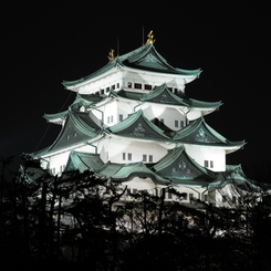 暗闇に浮かぶ名古屋城