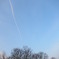 冬の飛行機雲