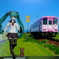 フィギュアのある風景　時庭駅で散歩