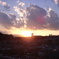 関戸ビルから帝京大学方向の夕日２