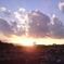 関戸ビルから帝京大学方向の夕日４