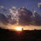 関戸ビルから帝京大学方向の夕日５