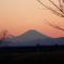 シルエット前の夕景･富士山