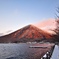 朝日に燃ゆる男体山
