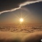 雲海に沈みゆく太陽