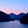銀山湖の夜明け