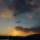 夕焼け色に染まる