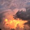 夕陽に染まる積乱雲