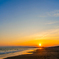夕陽の海岸