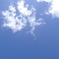 青い空と白い雲と緑のヤシ