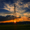 定点観測　鉄塔に沈む夕日