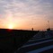 夕日の中に一人