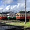 田舎の電車が止まっている様子