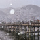 雪の嵐山