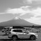 愛車と富士山