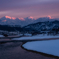 夕暮れの越後三山