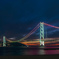 マジックアワーの明石海峡大橋