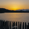 南湖公園の夕暮れ。