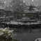 雪降る忍野八海