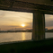 名古屋市と東海市の境で夕日を見る