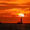 博多湾の夕日
