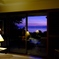 through the window
