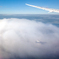 雲に映る飛行機の影
