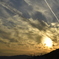 雲に埋まる夕日２