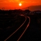 夕日に向かって
