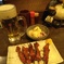 レバ焼きとビール