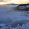 新雪の山地