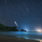 波が青く光っていた夜光景
