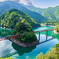 新緑水鏡の景