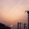 2011.05.07　夕焼けと飛行機雲