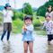 梅雨の川遊び