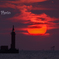 酷暑の夕日