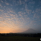 鱗雲の朝焼け