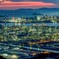 夕焼けと工場夜景