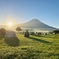 富士山と朝日