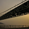 夕陽と明石海峡大橋