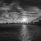 sunset monochrome view