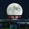 十三夜の名月と鳥居(合成)