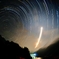 朝霧湖　月と北極星