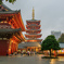 雨の浅草寺。