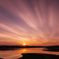 多摩湖の夕景（長時間露光の景）