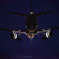 Lights of a runway reflected in the body