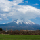 富士山と草原